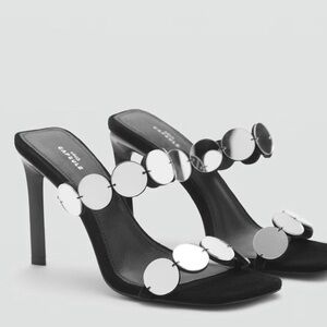 MANGO capsule Black Heels with Mirror Accents
